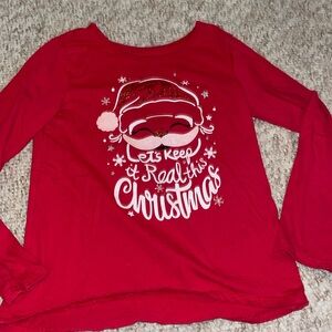 4/$12 Santa/Christmas l/s girls tee size M